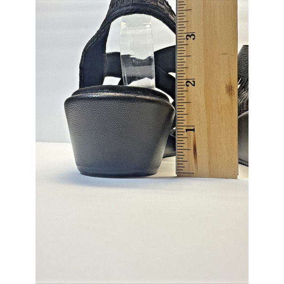 Bernie Mev Lisa Sandal Women’s Size 8 (39) Black Peep Toe Comfort Wedge NWB - Picture 6 of 9